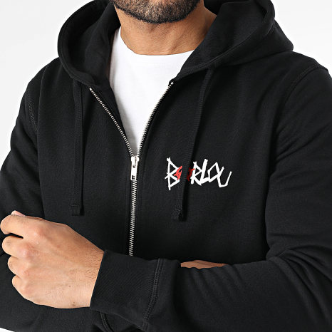 Seth Gueko - Sudadera con capucha y cremallera Barlou Scribble Negro