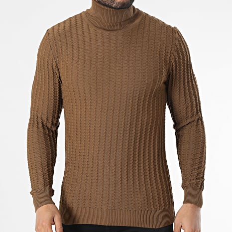 Classic Series - Jersey marrón con cuello vuelto