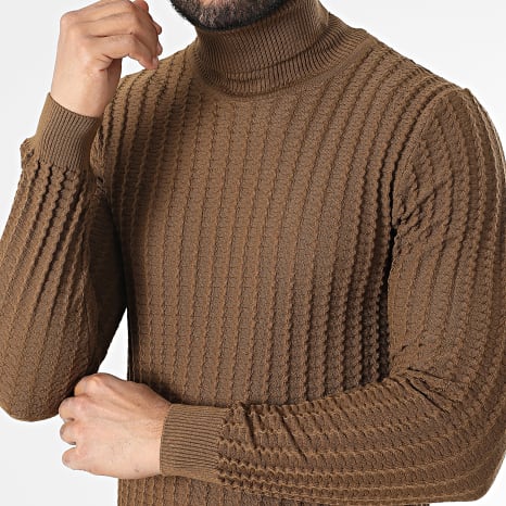Classic Series - Jersey marrón con cuello vuelto
