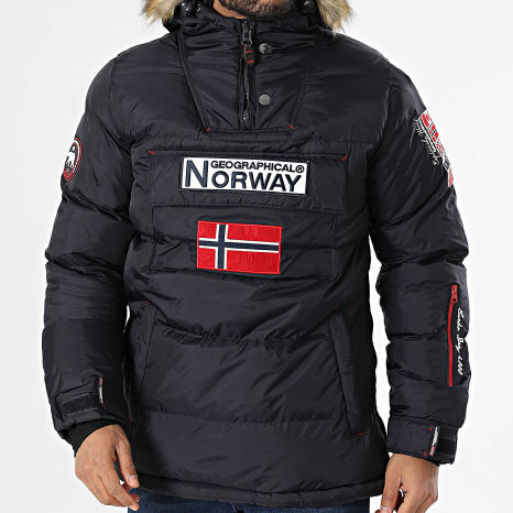 Geographical Norway - Navy Blue Bilboquet Fur Hooded Down Jacket