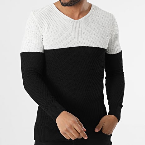 Classic Series - Jersey cuello pico Negro Blanco
