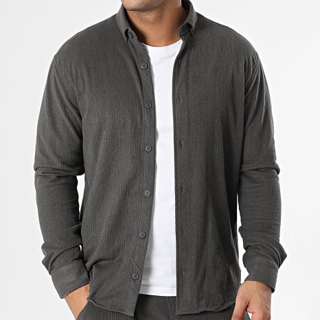 Classic Series - Charcoal grijs shirt met lange mouwen en joggingbroek set