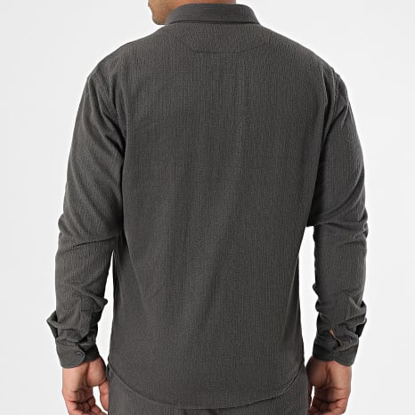 Classic Series - Charcoal grijs shirt met lange mouwen en joggingbroek set