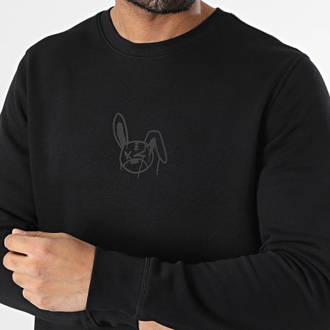 Sale Môme Paris - Sweat Crewneck Lapin Dripping Graffiti Noir