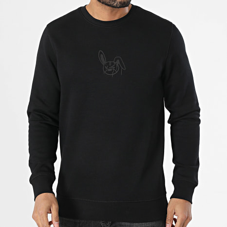 Sale Môme Paris - Sweat Crewneck Lapin Dripping Graffiti Noir