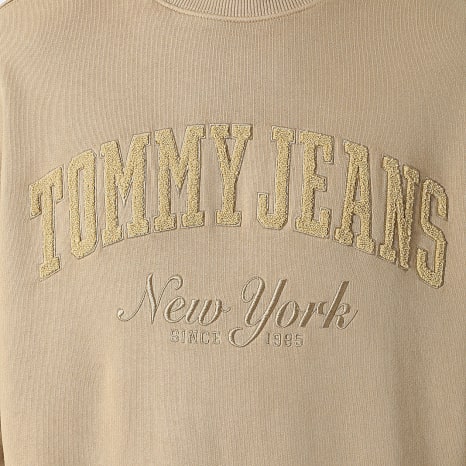 Tommy Jeans - Sweat Crewneck Vintage Varsity 0262 Beige Foncé