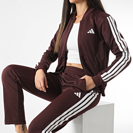 Adidas Sportswear - Ensemble De Survetement A Bandes Femme 3 Stripes JD2683 Bordeaux