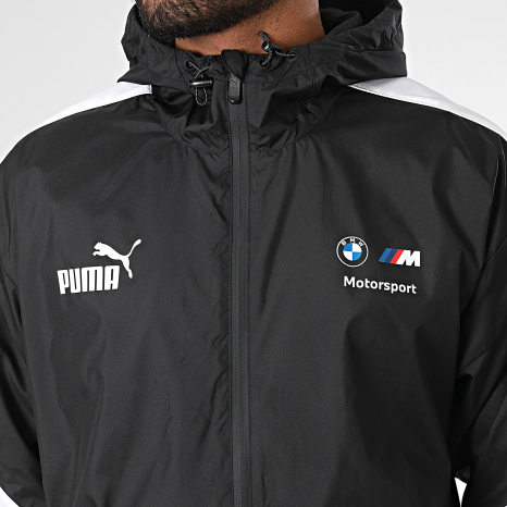 Puma - BMW Motorsport 630611 Black Striped Hooded Zip Jacket - Ryses