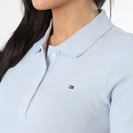 Tommy Hilfiger - 1985 Women's Slim Short Sleeve Polo 3225 Light Blue