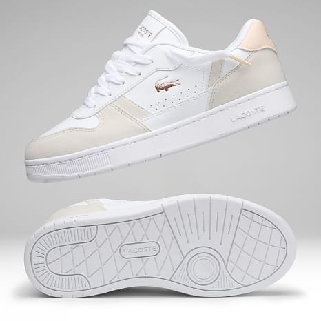 Lacoste - Sneakers Dames T-Clip Set 224 Wit Lichtroze