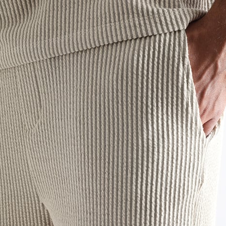 LBO - Pantalon Large Texturé 3701 Beige