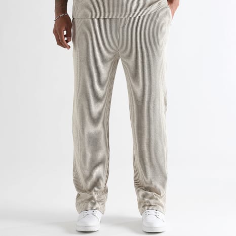 LBO - Pantalon Large Texturé 3701 Beige