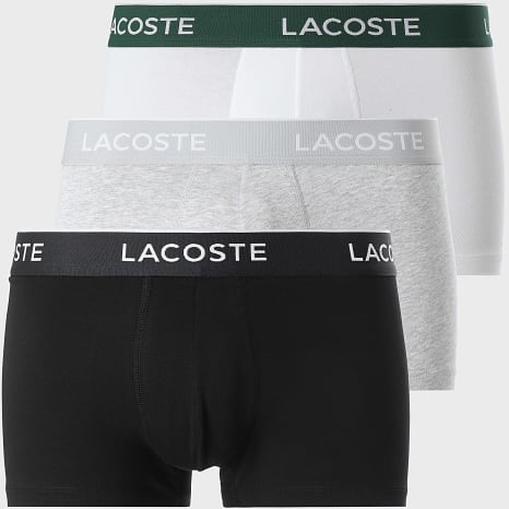 Lacoste - Lot De 3 Boxers Classic Noir Blanc Gris Chiné