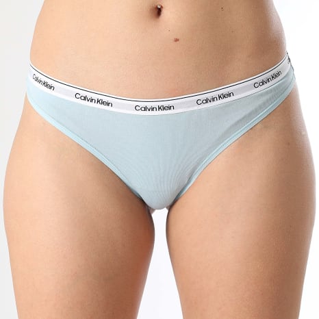 Calvin Klein - String Femme QD5043E Bleu Clair