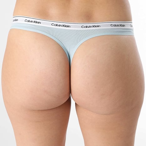 Calvin Klein - String Femme QD5043E Bleu Clair