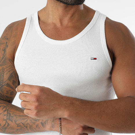 Tommy Jeans - Conjunto de 2 camisolas interiores com nervuras finas 0769 Branco Azul Marinho