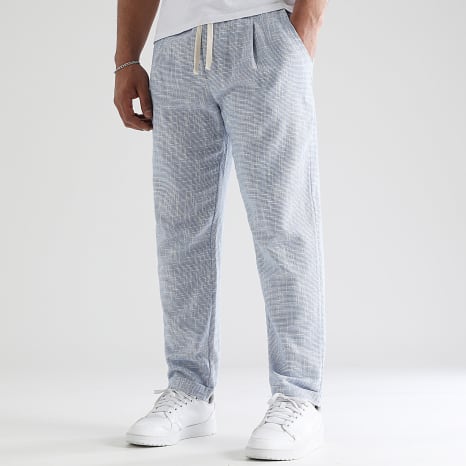 LBO - Pantalon Habillé Texturé 1852 Bleu Clair