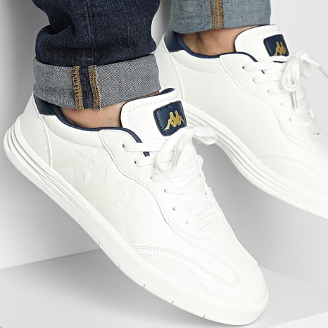 Classic Series - Zapatillas Authentic Phoenyx 1 381X6HW Blanco Azul Amarillo Oscuro Dorado Rico