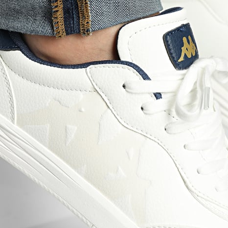 Classic Series - Zapatillas Authentic Phoenyx 1 381X6HW Blanco Azul Amarillo Oscuro Dorado Rico