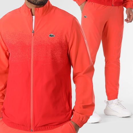 Lacoste - Red Orange Crocodile Logo Track Suit - Ryses