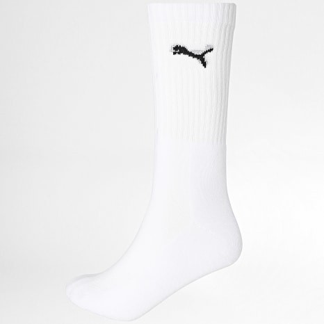 Puma - Lot De 3 Paires De Chaussettes 7312 Blanc Gris Chiné Noir