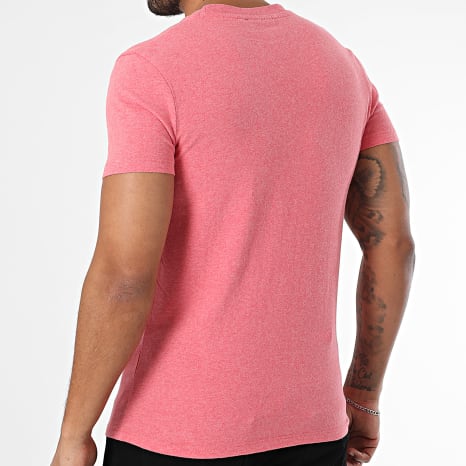 Superdry - Camiseta Essential Logo Embroidery M1011245A Rojo Claro Jaspeado