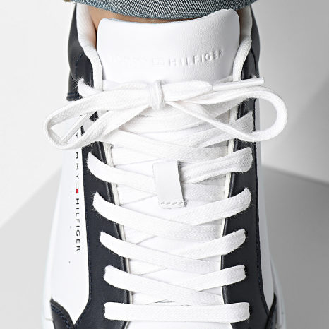 Tommy Hilfiger - Baskets Court Mix Leather 5489 White Desert Sky