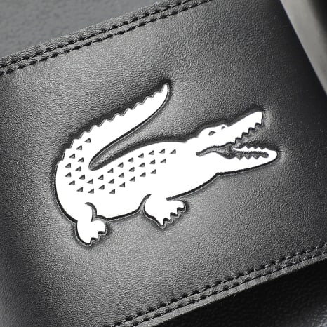 Lacoste - Claquettes Serve Slide 0.0 Logo Crocodile Noir