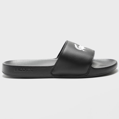 Lacoste - Claquettes Serve Slide 0.0 Logo Crocodile Noir