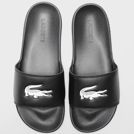 Lacoste - Claquettes Serve Slide 0.0 Logo Crocodile Noir