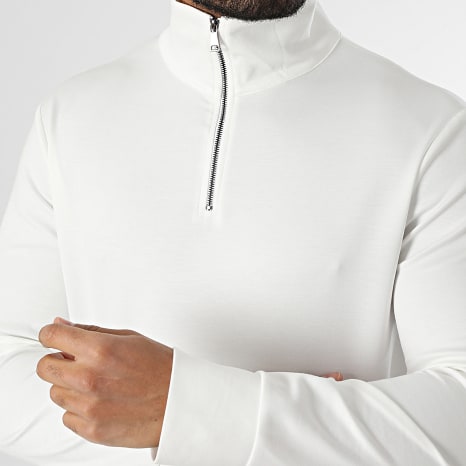 Uniplay - Sweat Col Zippé Blanc