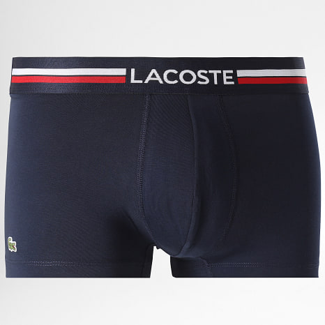 Lacoste - Lot De 3 Boxers Classic Rouge Gris Chiné Bleu Marine