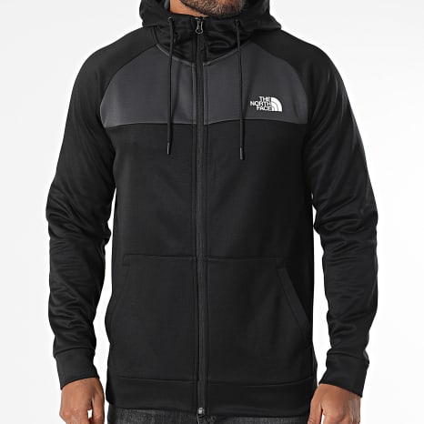 The North Face - Reaxion Fleece A8CNP Hooded Zip Jacket Zwart Houtskool Grijs