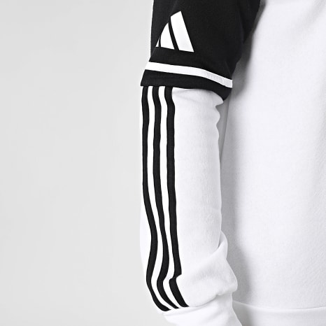 Adidas Sportswear - Sweat Crewneck A Bandes SQ25 JD2959 Blanc Noir