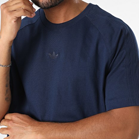 Adidas Originals - Tee Shirt Oversize A Bandes Essential JD3279 Bleu Marine
