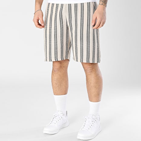 Blend - Short Ajouré A Rayures 20717971 Beige Noir
