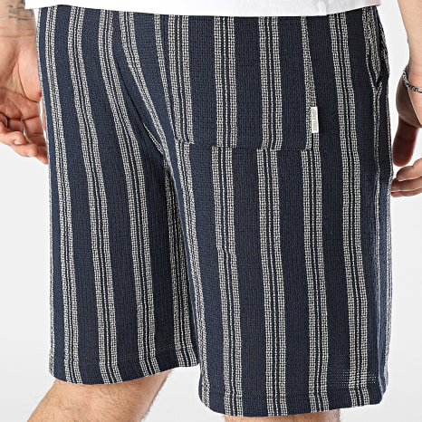 Blend - Short Ajouré A Rayures 20717971 Bleu Marine Beige