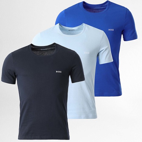 BOSS - Lot De 3 Tee Shirts 50532468 Bleu Clair Bleu Roi Bleu Marine BOSS - Lot De 3 Tee Shirts 50532468 Bleu Clair Bleu Roi Bleu Marine