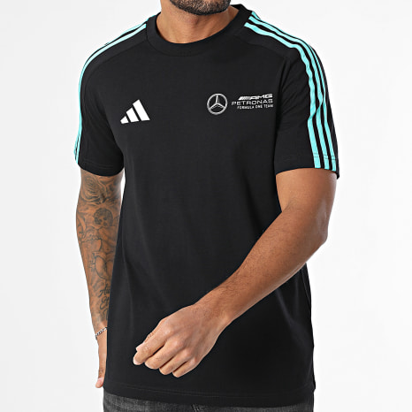 Adidas Sportswear - Tee Shirt A Bandes AMG Mercedes JV5425 Noir Blanc Bleu Turquoise