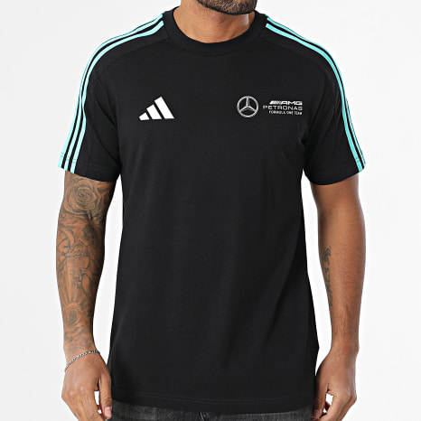 Adidas Sportswear - Tee Shirt A Bandes AMG Mercedes JV5425 Noir Blanc Bleu Turquoise