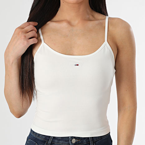 Tommy Jeans - Lot De 2 Débardeurs Femme Essential 8148 Blanc Bleu Clair