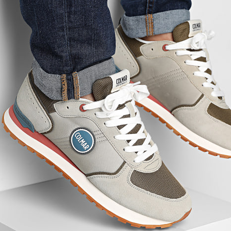 Colmar - Zapatillas Travis Block 069 Warm Gray Military Green Stone Blue