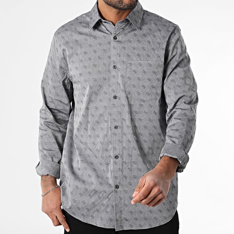 Guess - Chemise Manches Longues Regular Fit M5GH65-WFXX1 Gris