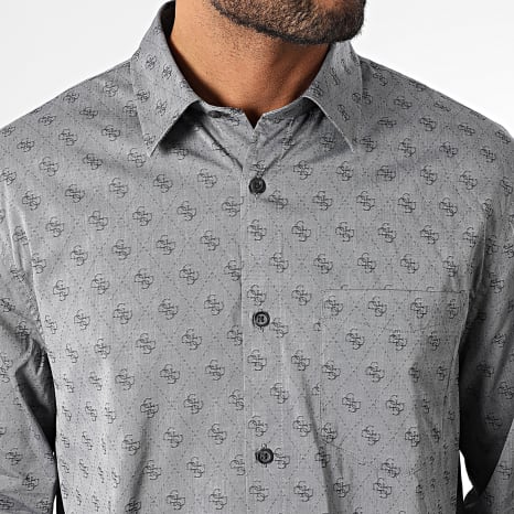 Guess - Chemise Manches Longues Regular Fit M5GH65-WFXX1 Gris