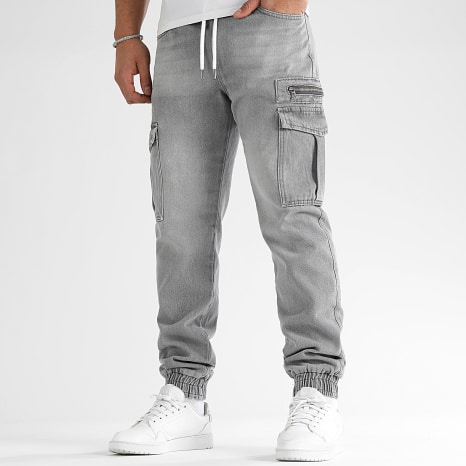 LBO - Lote de 2 pantalones cargo relaxed straight fit 3263 3397 Denim gris
