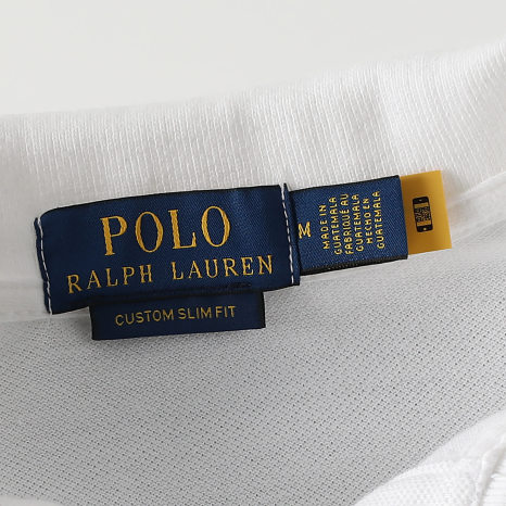 Polo Ralph Lauren - Polo Manches Courtes Custom Slim Fit Big Player Blanc