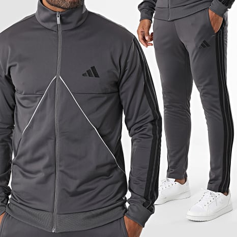 Adidas Sportswear - Ensemble De Survetement A Bandes Tiro JI8863 Gris Anthracite