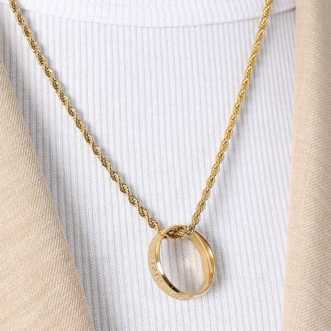 LBO - Colar com pingente de argola de ouro