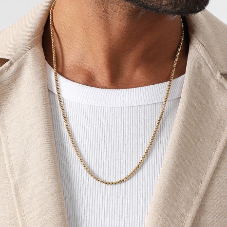 LBO - Collier Maille Pop Corn Doré