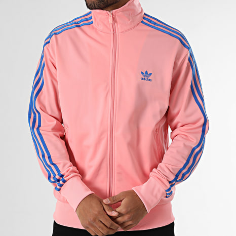 Adidas Originals - Firebird JZ4098 Pink Blue Stripe Zip Jacket - Ryses